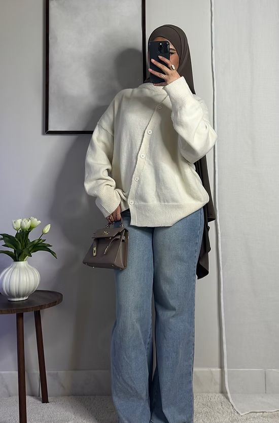 Cardigan asymétrique - 2 coloris -