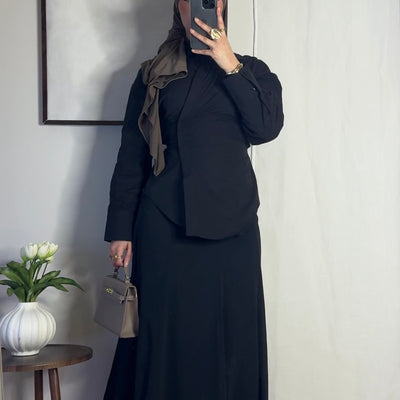 Chemise coton ajustable - noir -