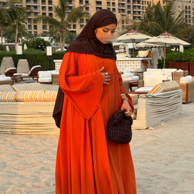 Abaya Nihel 4 pièces - orange - [PRÉCOMMANDE]
