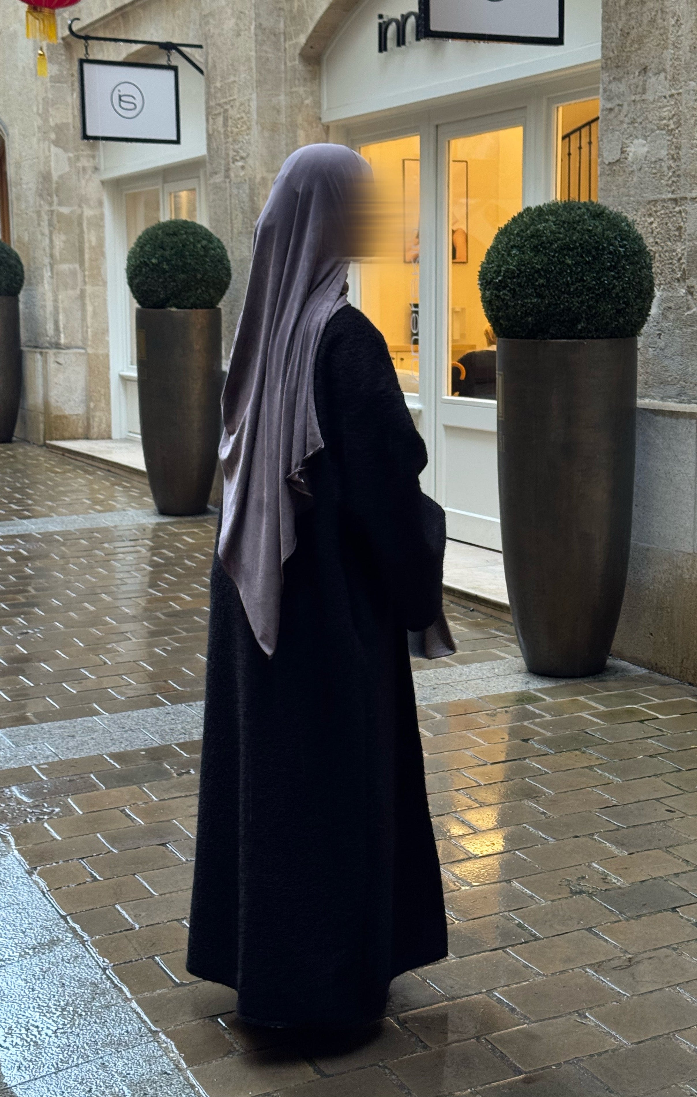 Manteau-kimono long - noir -