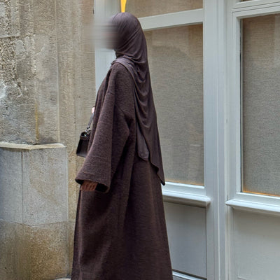 Manteau-kimono long - café -