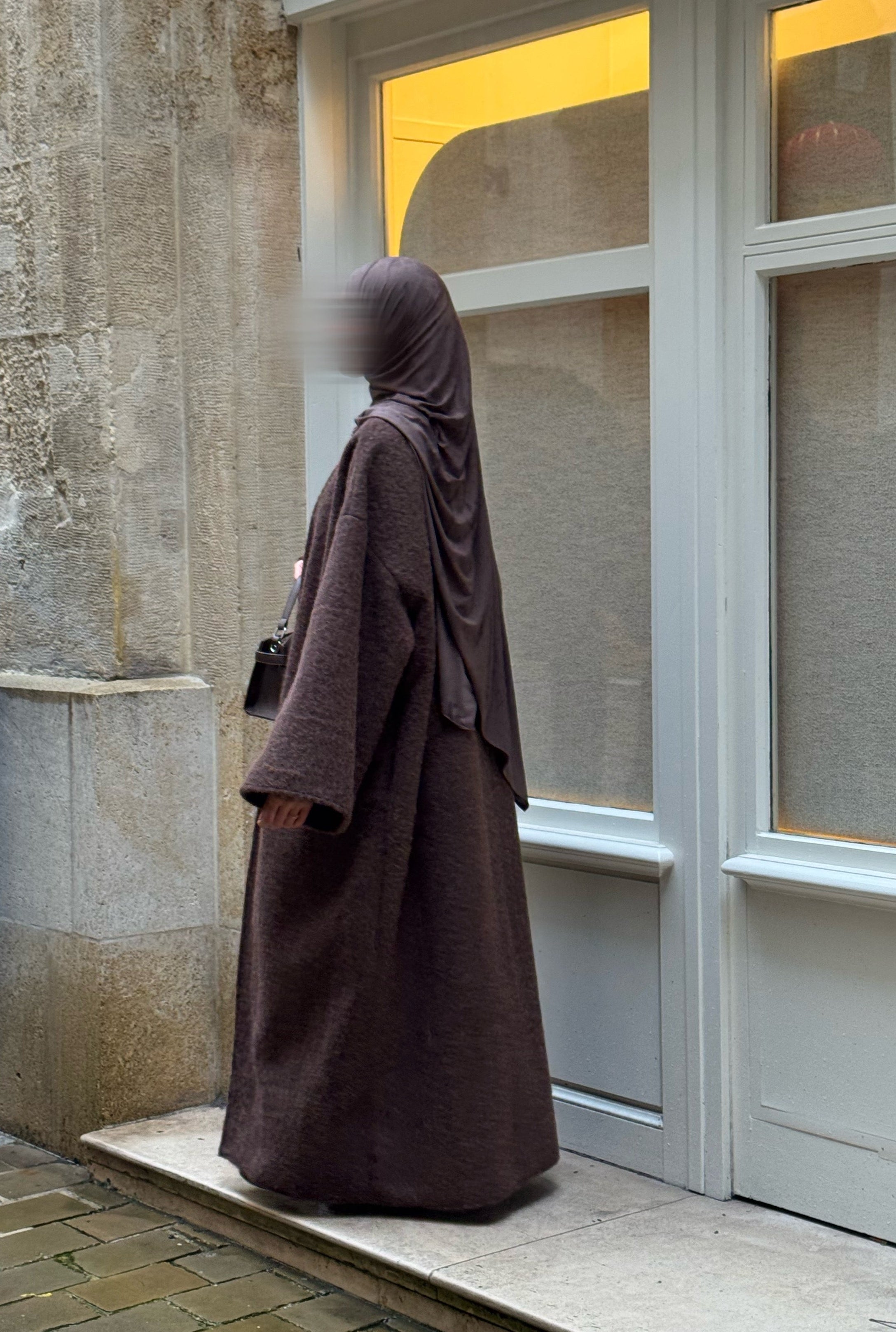 Manteau-kimono long - café -