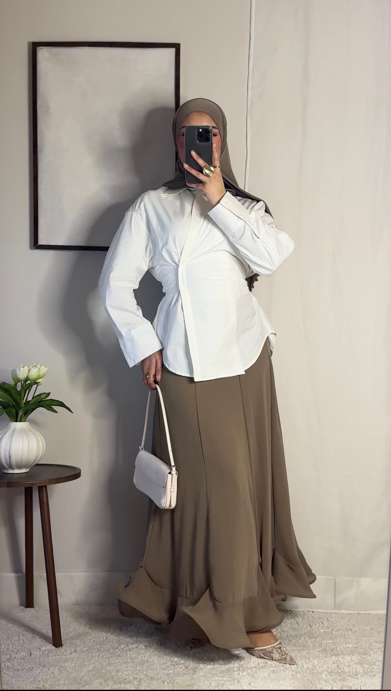 Chemise coton ajustable - blanc -