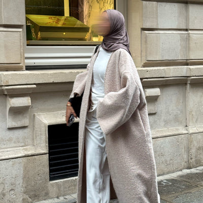 Manteau-kimono long - taupe -