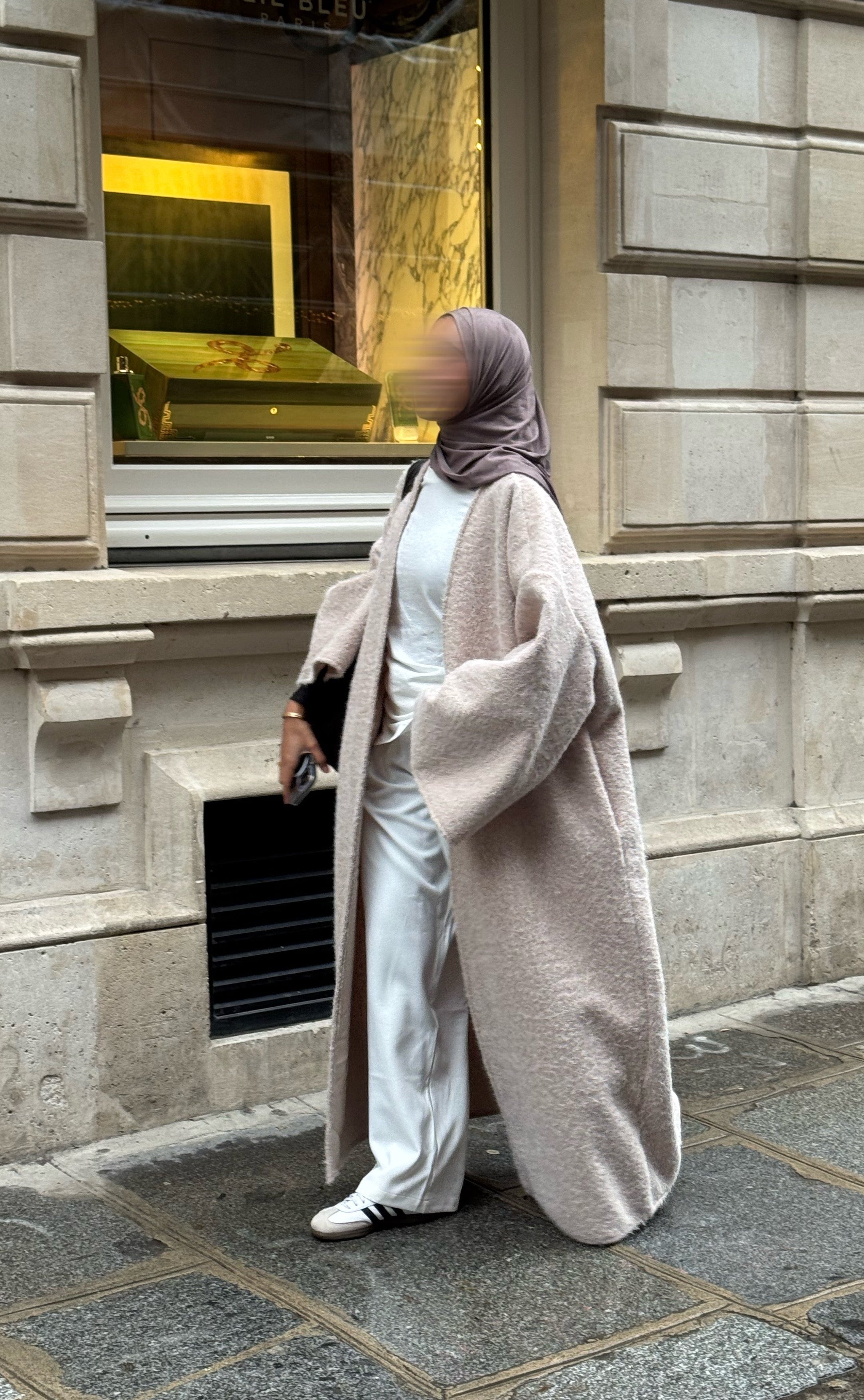 Manteau-kimono long - taupe -