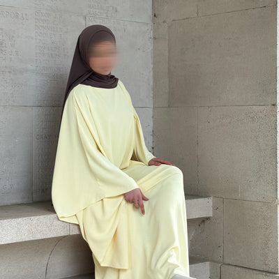 Abaya Ameera - jaune beurre -