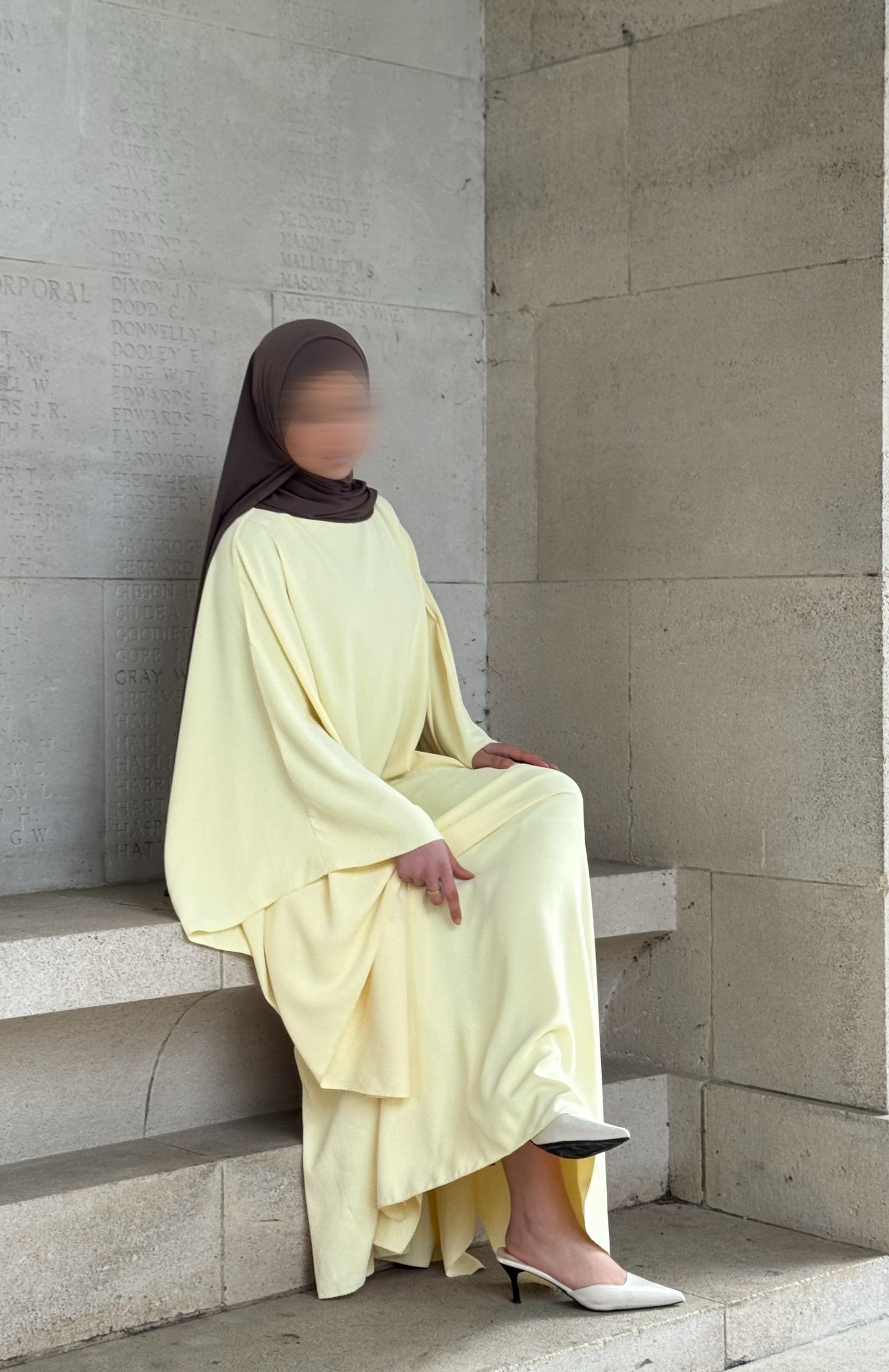 Abaya Ameera - jaune beurre -