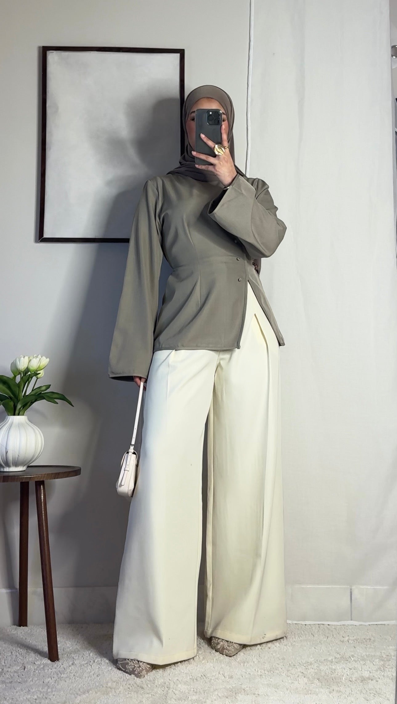 Top kimono - taupe -