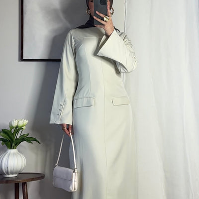 Robe longue structurée - écru -