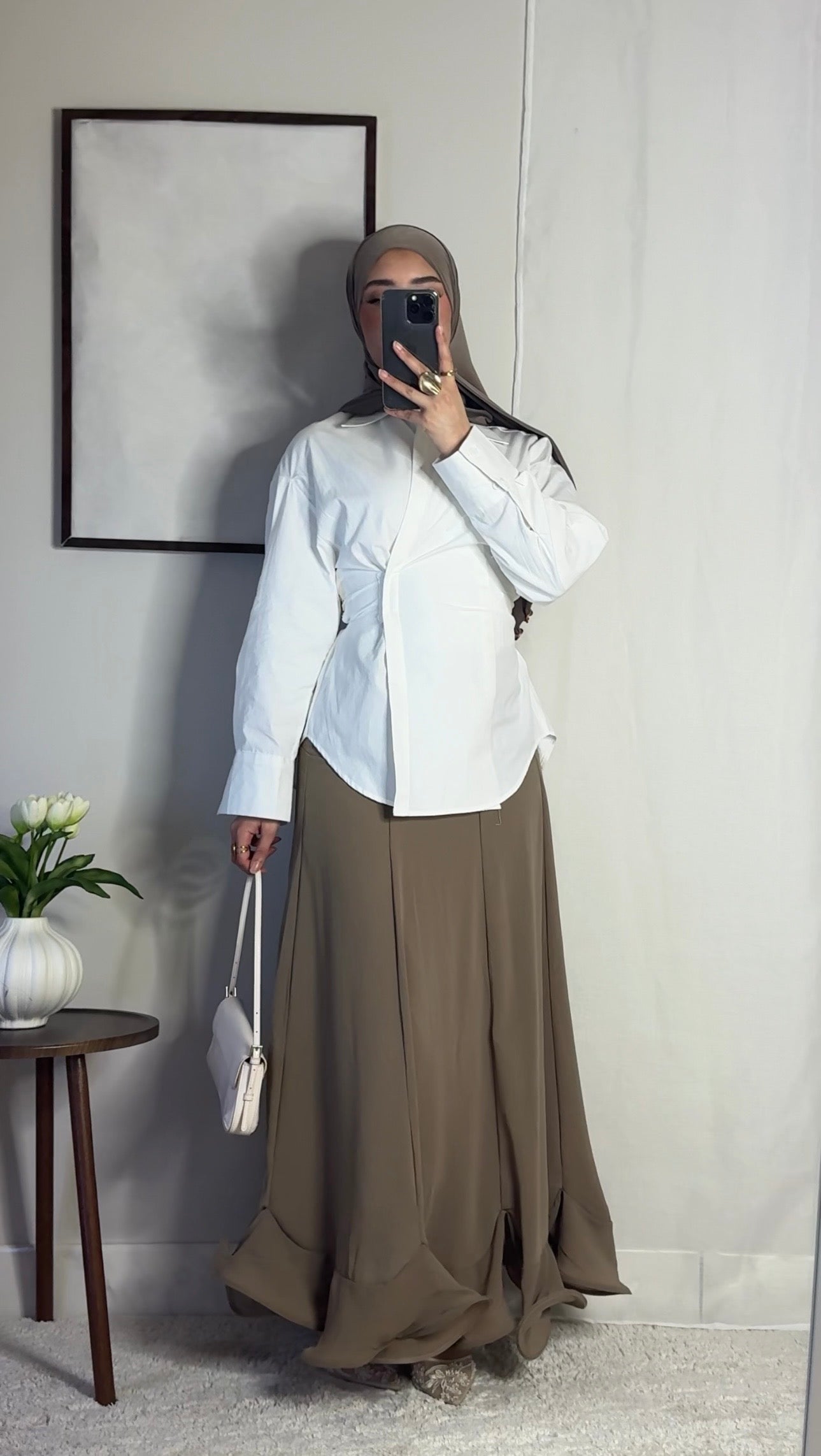 Chemise coton ajustable - blanc -