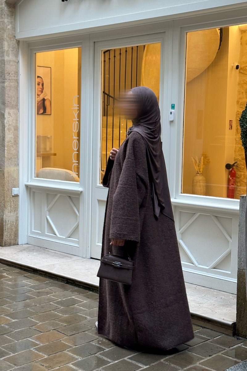 Manteau-kimono long - café -