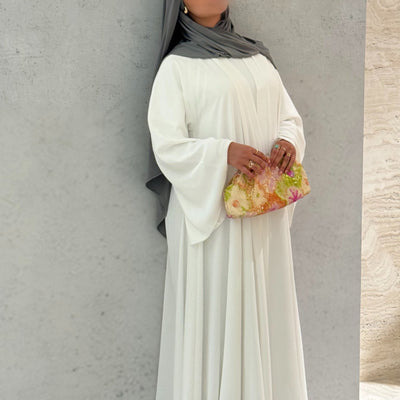 Abaya Nihel 4 pièces - blanc pur -