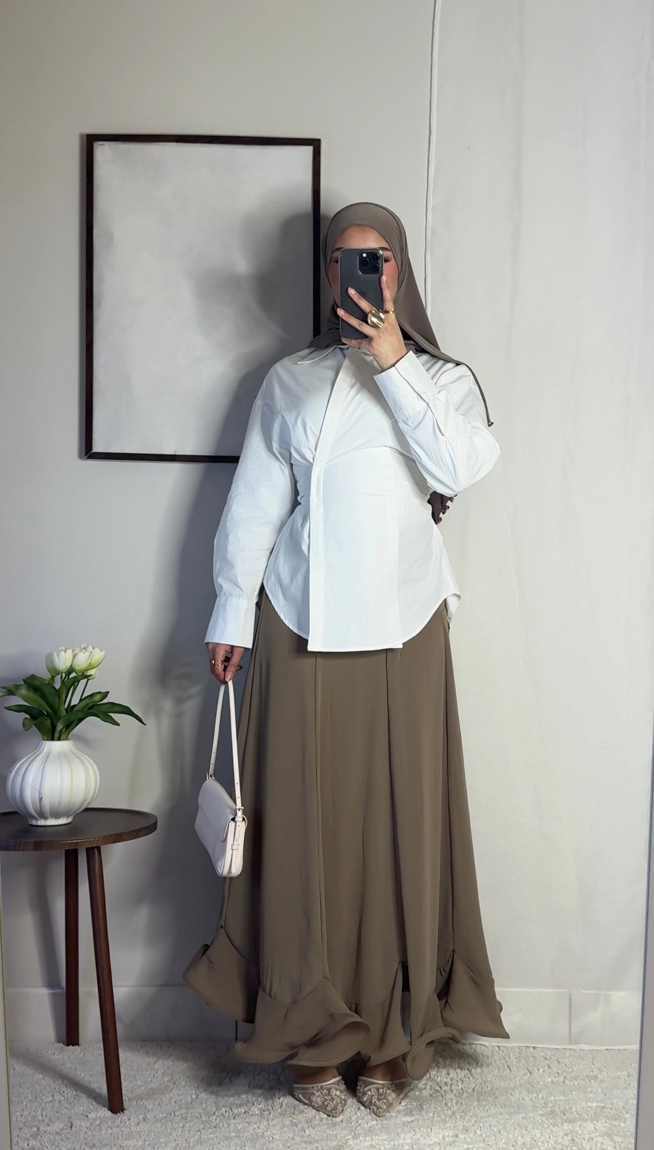 Chemise coton ajustable - blanc -