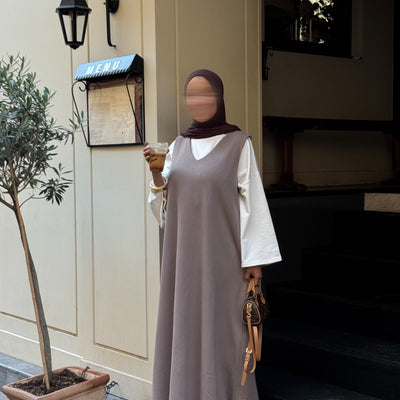 Robe comfy sans manches - taupe -
