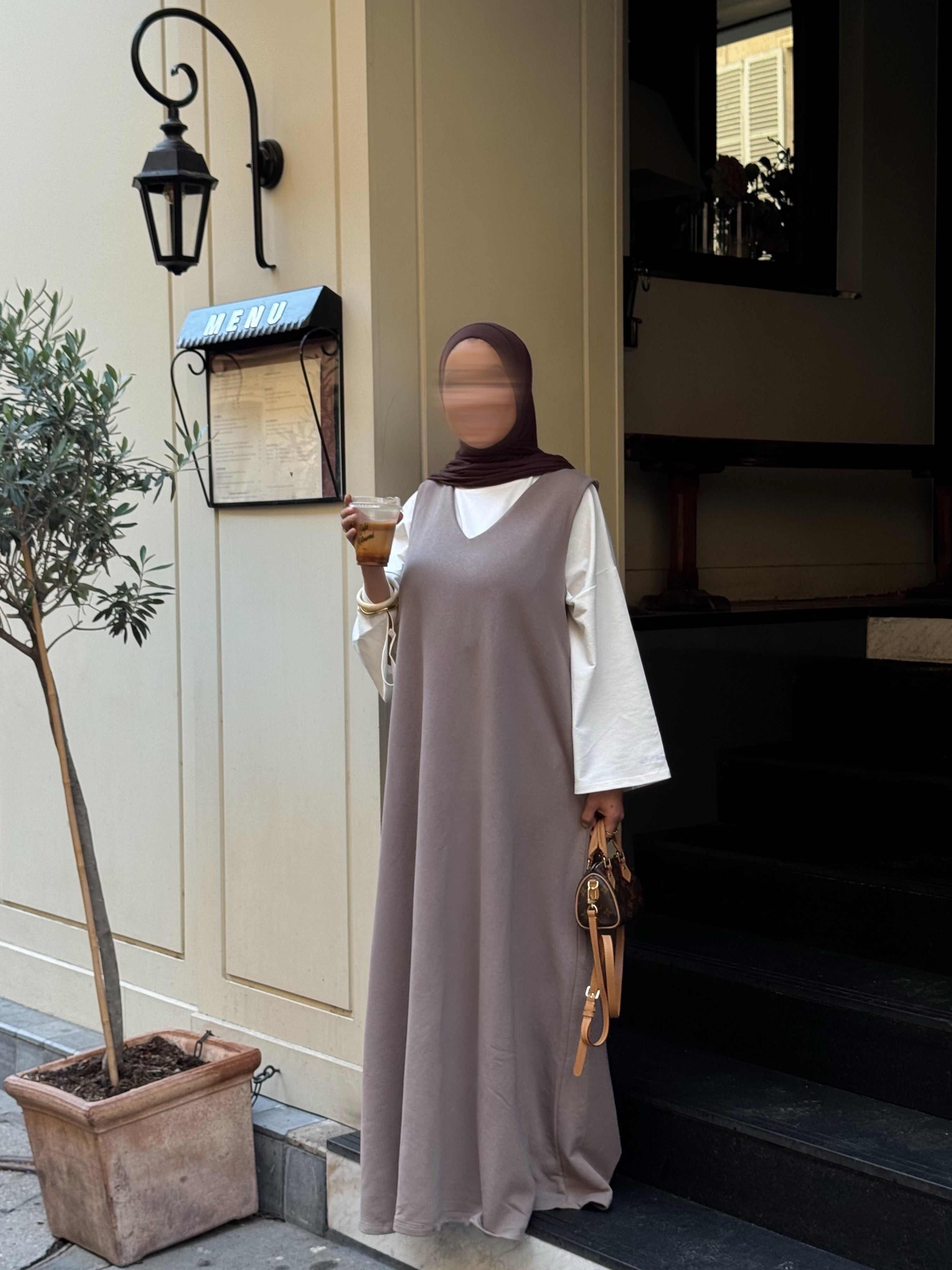 Robe comfy sans manches - taupe -