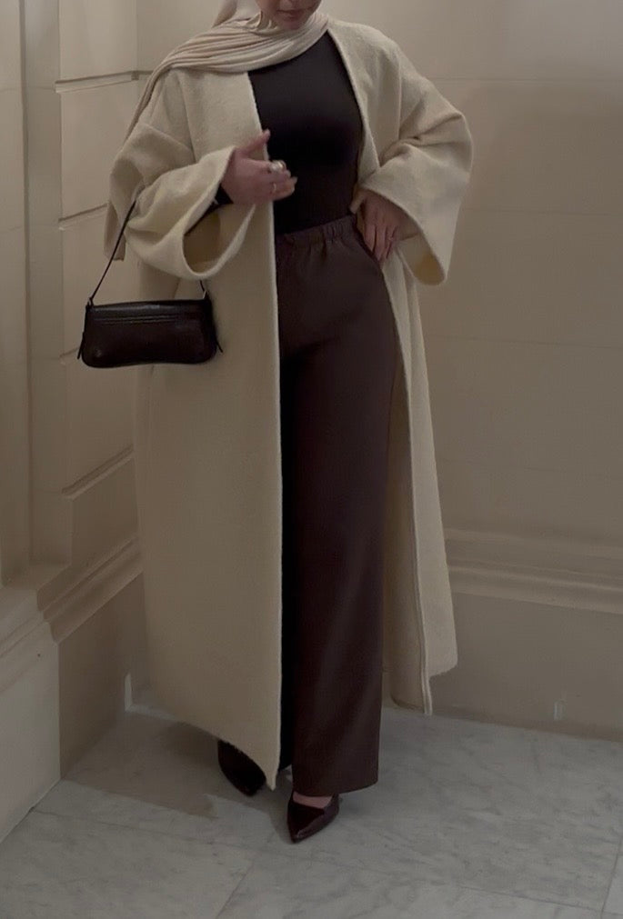 Manteau-kimono long - écru -