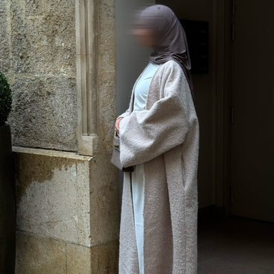 Manteau-kimono long - taupe -