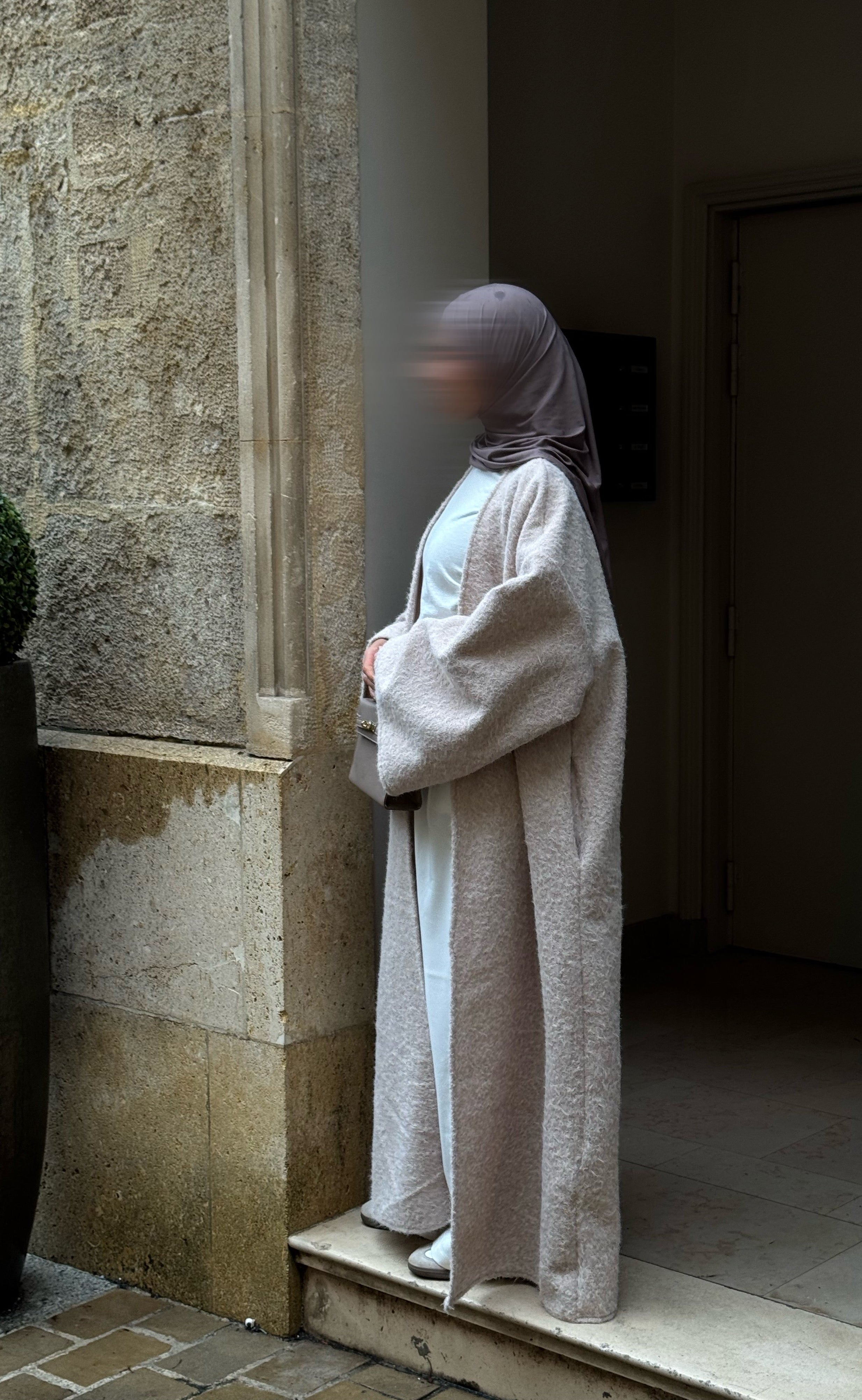 Manteau-kimono long - taupe -