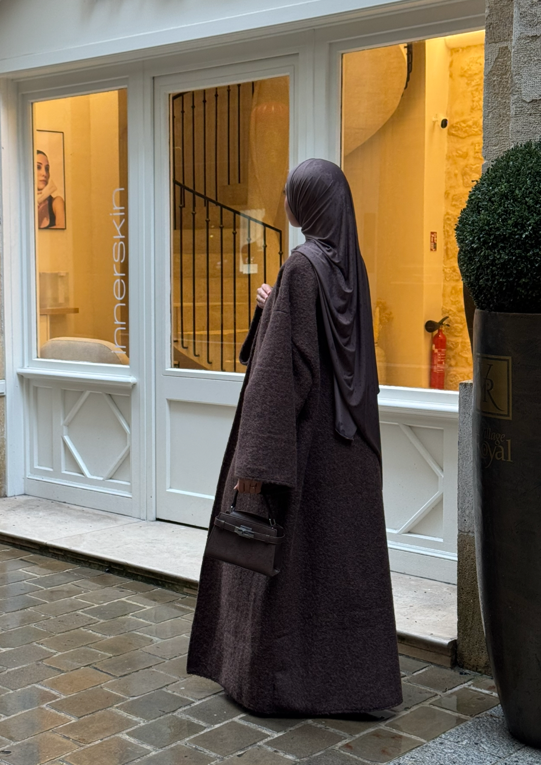 Manteau-kimono long - café -