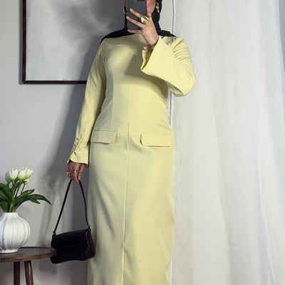 Robe longue structurée - jaune -
