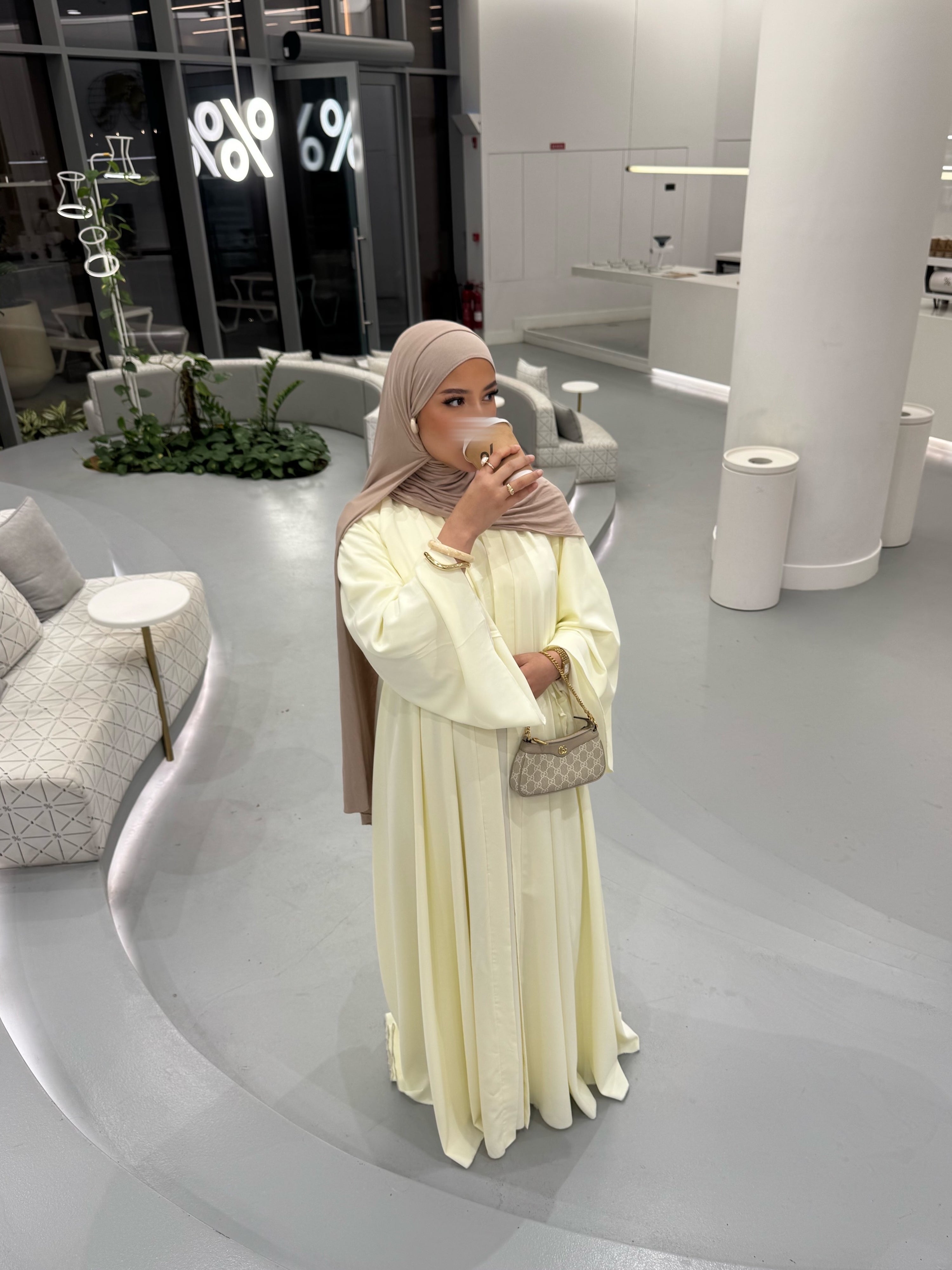Abaya Nihel 4 pièces - jaune beurre - [PRÉCOMMANDE]