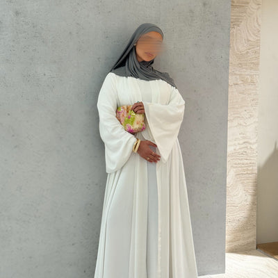 Abaya Nihel 4 pièces - blanc pur -