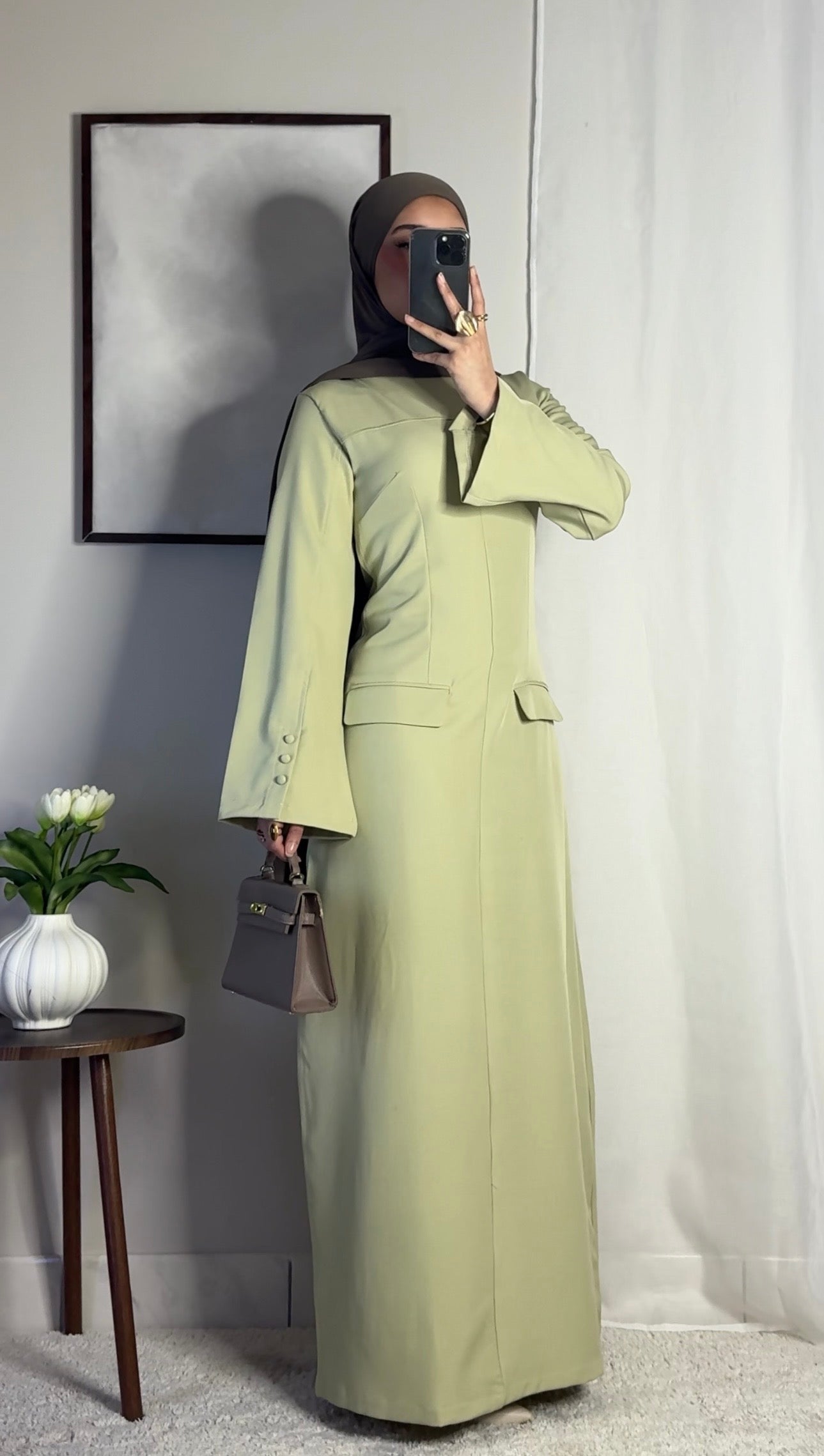 Robe longue structurée - vert mint -