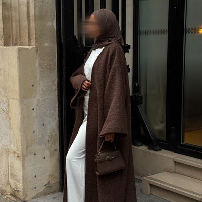 Manteau-kimono long - café -