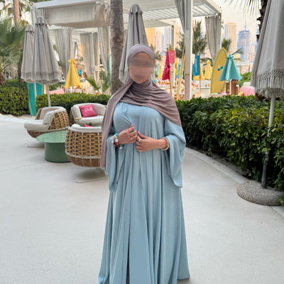 Abaya Nihel 4 pièces - baby blue -