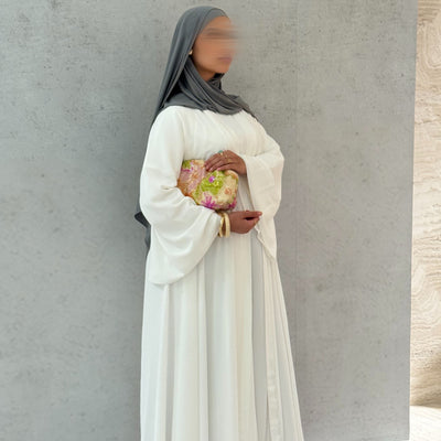 Abaya Nihel 4 pièces - blanc pur -