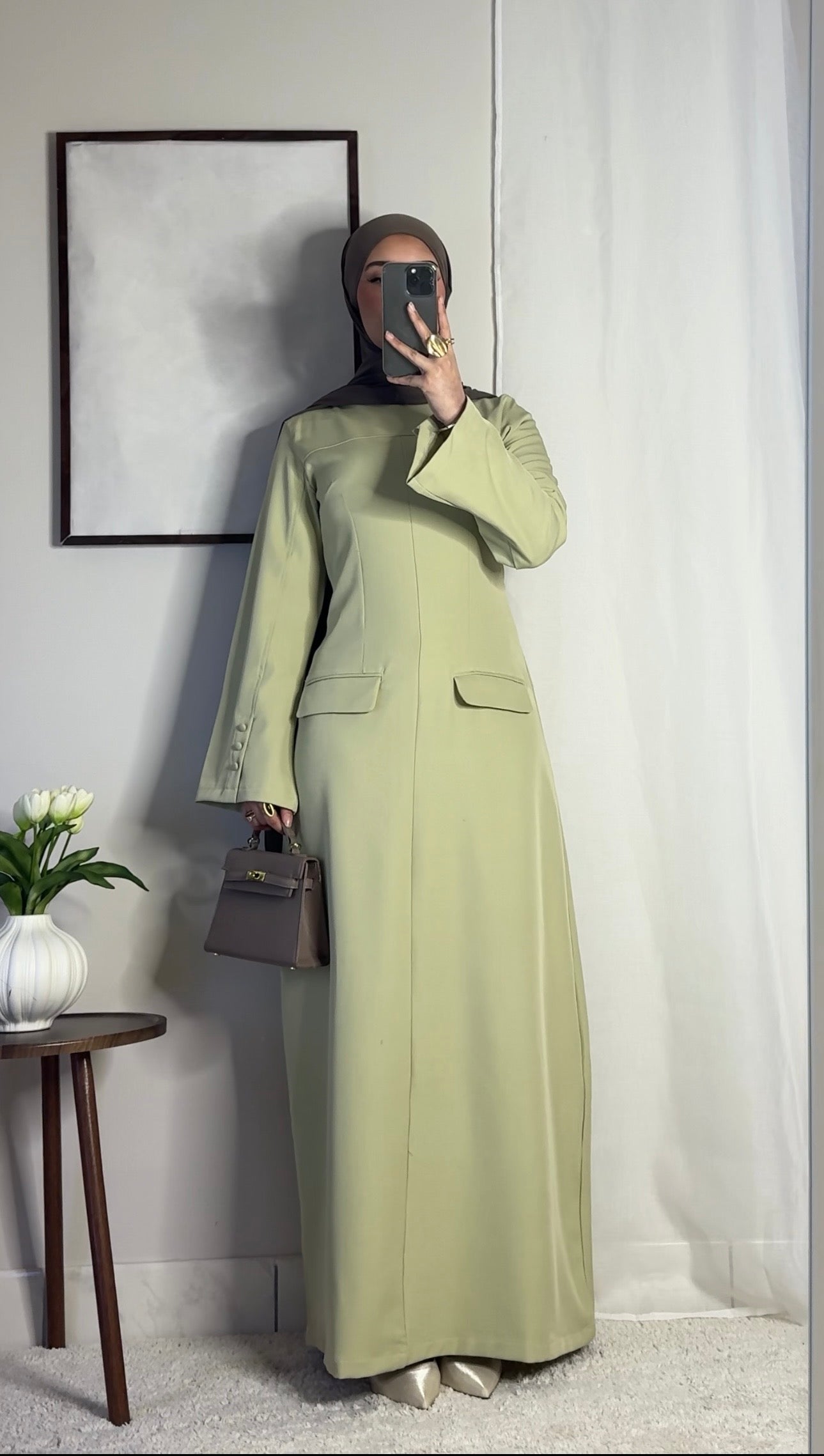 Robe longue structurée - vert mint -
