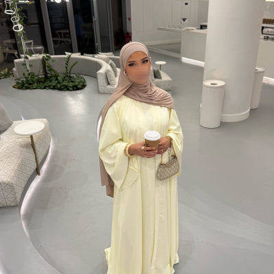 Abaya Nihel 4 pièces - jaune beurre - [PRÉCOMMANDE]