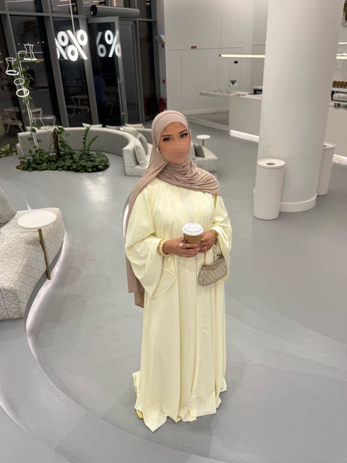 Abaya Nihel 4 pièces - jaune beurre - [PRÉCOMMANDE]