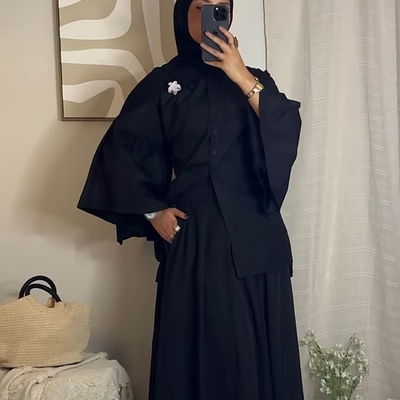 Jupe à pinces - noir -