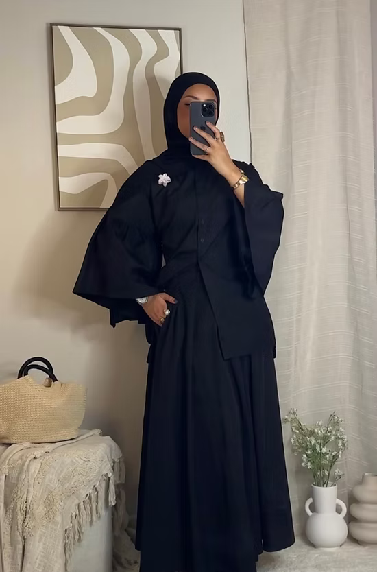 Jupe à pinces - noir -