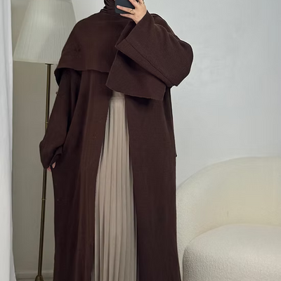 Cape longue en maille - choco -