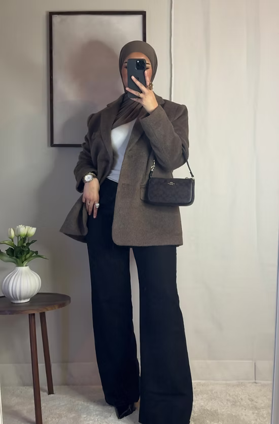 Blazer fourrure - café -