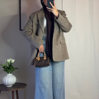 Blazer fourrure - taupe -