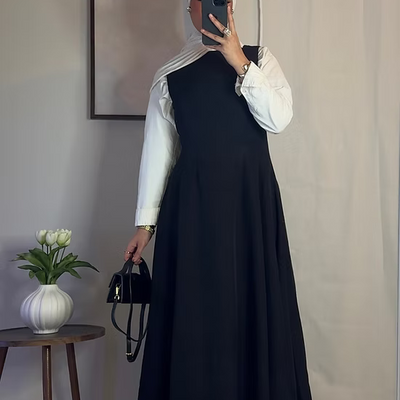Robe classique sans manches - noir -