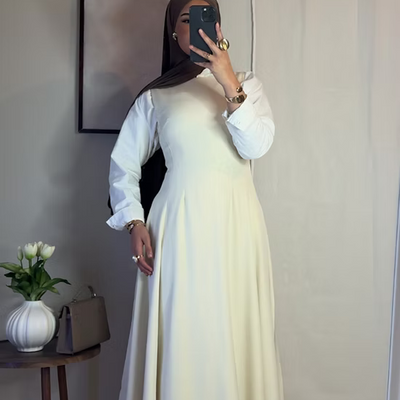 Robe classique sans manches - écru -