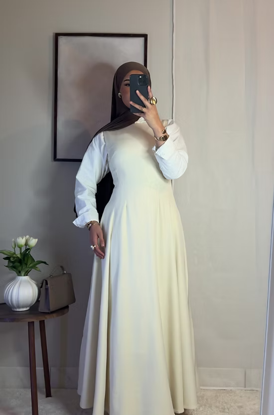 Robe classique sans manches - écru -