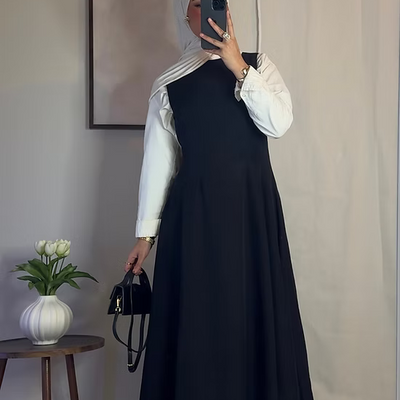 Robe classique sans manches - noir -