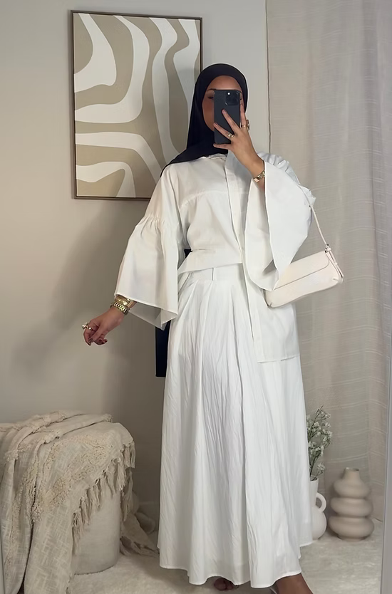 Jupe à pinces - blanc -