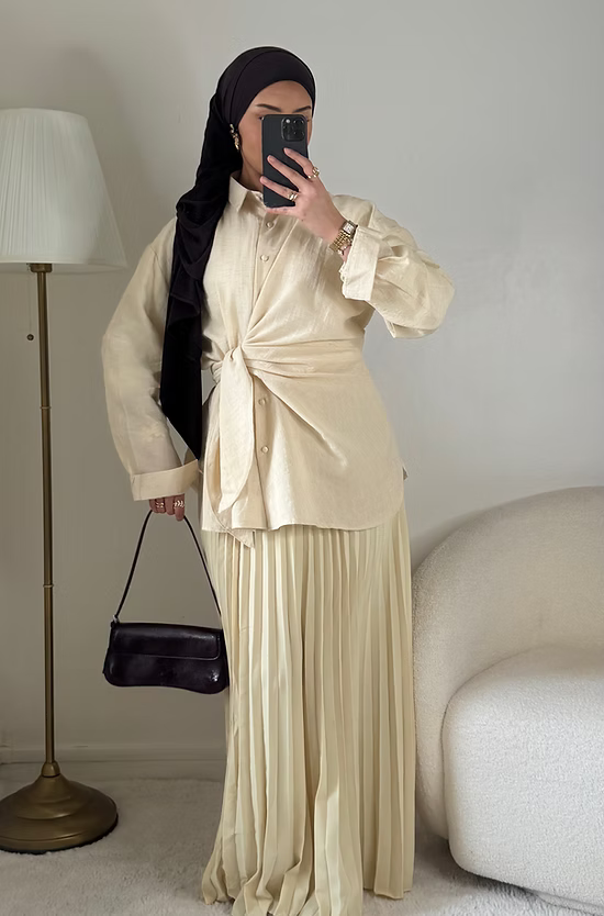 Chemise en lin à nouer - écru -