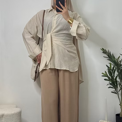 Chemise en lin à nouer - écru -