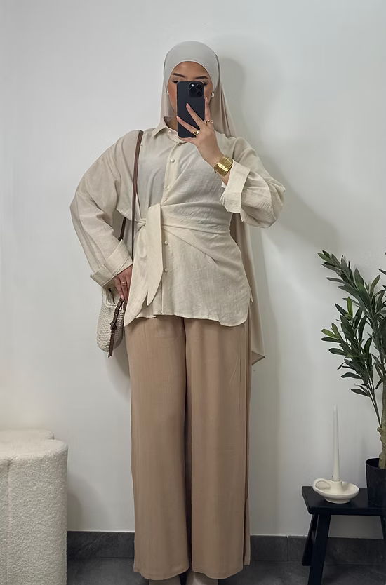 Chemise en lin à nouer - écru -