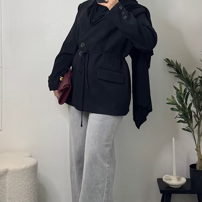 Blazer avec ficelle - noir -