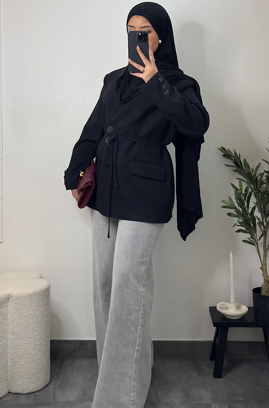 Blazer avec ficelle - noir -