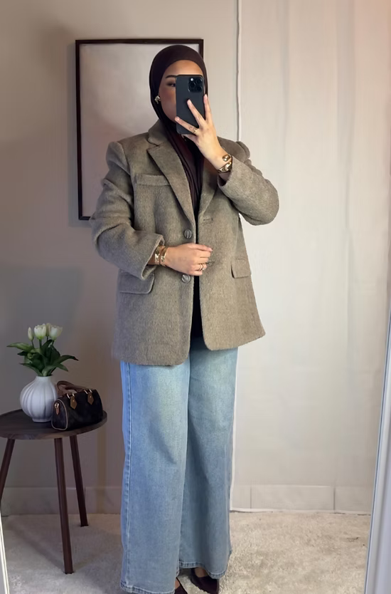 Blazer fourrure - taupe -