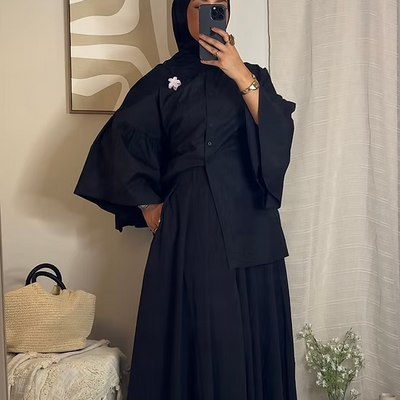 Jupe à pinces - noir -